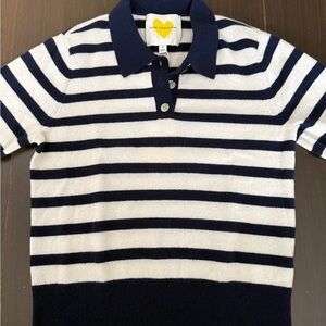 NWT Kerri Rosenthal Navy and White Striped Shirt